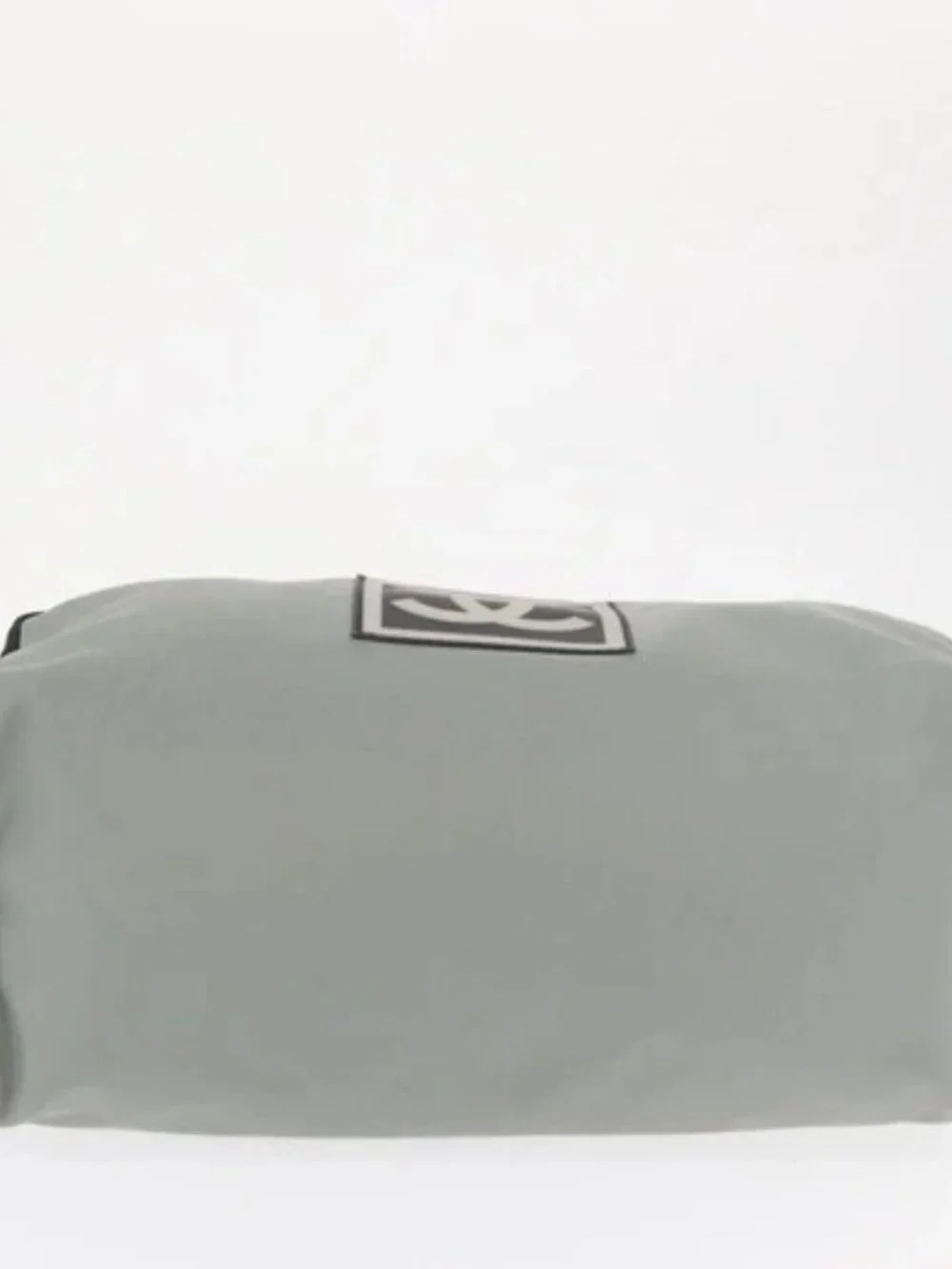 CHANEL Sports Shoes case Nylon Gray Silver CC Auth BA10281